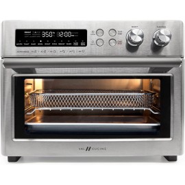 VAL CUCINE 26.3 QT 25 L Extra-Large Smart Air Fryer Toaster Oven 10-in-1 Convection Countertop Oven Combination Brushed Stainless Steel Finish B097B8MD73