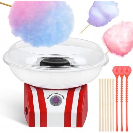 Cotton Candy Machine for Kids 400W Electric Cotton Candy Maker for Home Birthday Family Party Christmas Gift with Large Food Grade Splash-Proof Plate Includes 10 Bamboo Sticks & 3 Sugar Scoop B0B38SY9VY
