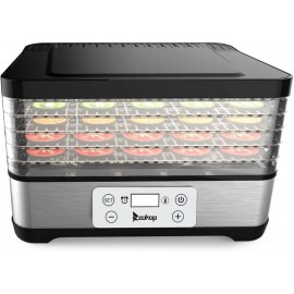 NC ZOKOP Food Dehydrator Large Drying Capacity with 5pcs Movable Trays Temperature Time Adjustable Height Adjustable Fruit Dryer Meat Jerky Herbs BPA-Free B09G3HW44N
