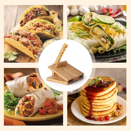 Tortilla Press10 Inch Roti Maker with Rolling Pin Large Bamboo Wood Tortilla Maker with 10 Pieces Parchment Paper Quesadilla Maker for Homemade Tortilla Roti Empanadas B09Q2VH4N7