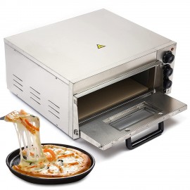 14'' Commercial Pizza Oven 110V 2000W Electric Pizza Oven Countertop Stainless Steel Single Deck Layer Baker Multipurpose Snack Oven for Restaurant Home Pizza Bread Cakes Baked B09MQG7C2T