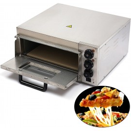 Commercial Electric Pizza Oven Stainless Steel 2KW Single Deck Electric Pizza Toaster Oven Countertop Pizza Baker Snack Oven for Restaurant Home 110V B097JZ6VQB