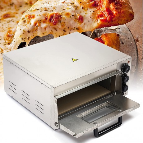 Electric Pizza Oven Countertop,2000W 110V Stainless Steel Commercial Pizza Oven Single Layer Deck Deluxe Pizza Maker Multipurpose Snack Oven,for Restaurant Kitchen Home Pizza Pretzels B09NFJHBKC