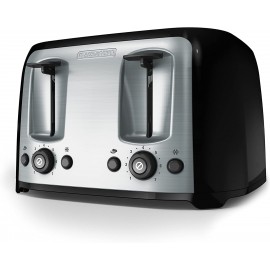 BLACK+DECKER 4-Slice Toaster Classic Oval Black with Stainless Steel Accents TR1478BD B00SMS3KZO