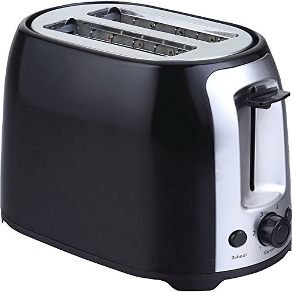 BRENTWOOD TS-292B Cool Touch 2-Slice Extra Wide Slot Toaster for Variety of Breads Black and Silver 6-Setting Browning Knob 800w B01N5GLXNL