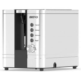 BREVO 2-Slice Extra Wide Slot Toaster for Bagel Breakfast with Reheat Defrost 7-Shade Control Brushed Stainless Steel B07DP1PTM5