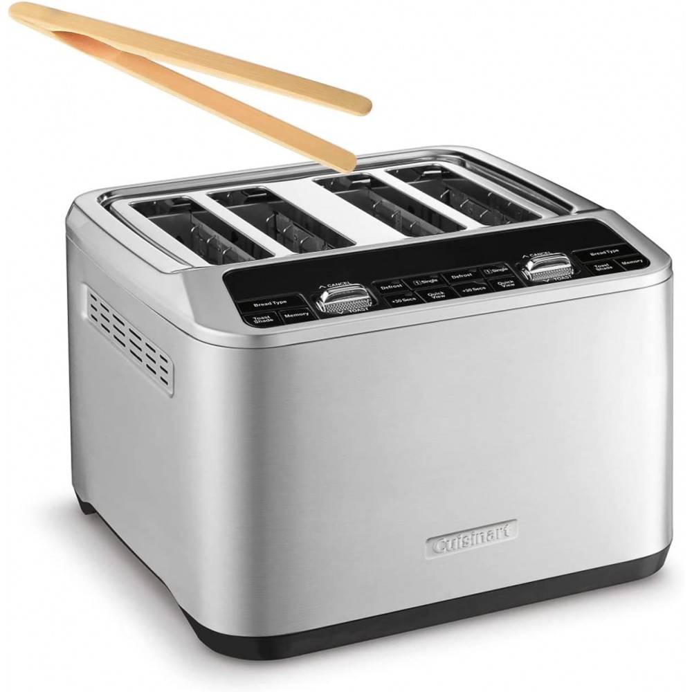Cuisinart CPT-540 4-Slice Digital Motorized Toaster Bundle with Bamboo Tongs B09WPWWYBD