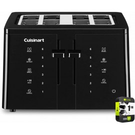 Cuisinart CPT-T40 4-Slice Touchscreen Toaster Black Bundle with 1 YR CPS Enhanced Protection Pack B09SCS1GLG