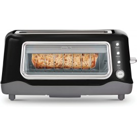 DASH Clear View Toaster: Extra Wide Slot Toaster with See Through Window Defrost Reheat + Auto Shut Off Feature for Bagels Specialty Breads & other Baked Goods Black B00ZGCKXUO