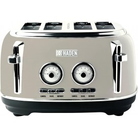 Haden 75039 DORSET 4 Slice Toaster Wide Slot with Removable Crumb Tray and Settings Putty B096TC6JKG