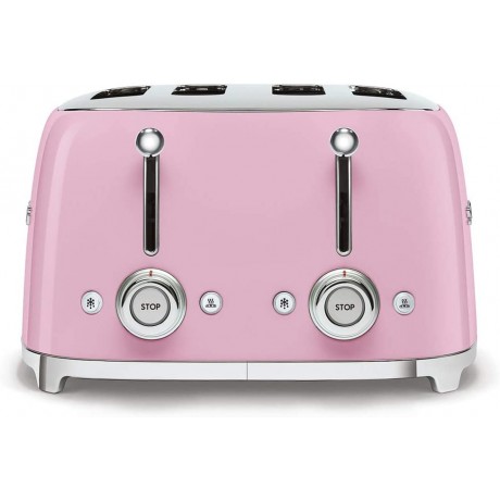 Smeg 50s Retro 4-Slot Toaster TSF03 Bundle with Smeg KLF03 Electric Kettle Pastel Pink B08HR8TYY1