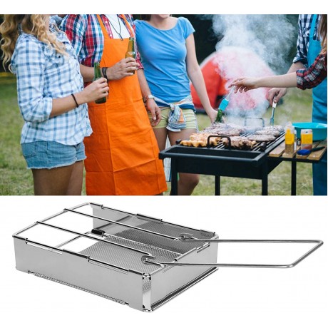 Stainless Steel Foldable Toaster Rack Portable Toaster Tray for Outdoor Picnic Handheld Bread Rack Toaster Plate B09LHTWP5W