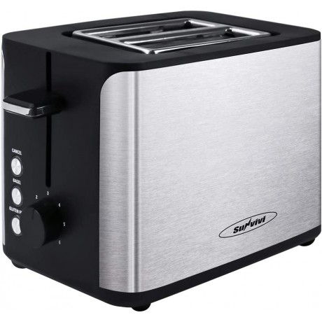 Toaster 2 Slice Stainless Steel Bread Toaster Extra Wide Slot Toaster with Bagel Gluten-Free Cancel Function 6-Shade Setting Black B08239BC7B