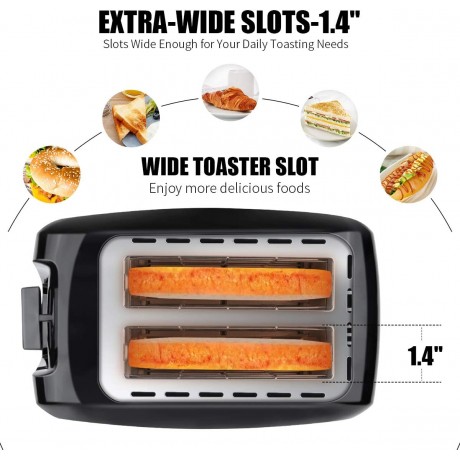 Toaster 2 Slice Stainless Steel Toaster Two Slice Toaster with Removable Crumb Tray Toaster Wide Slot Toasters 2 Slice Best Rated Prime with 7 Bread Shade Settings and Bagel Defrost Cancel Function for Bread B09WQV97M6