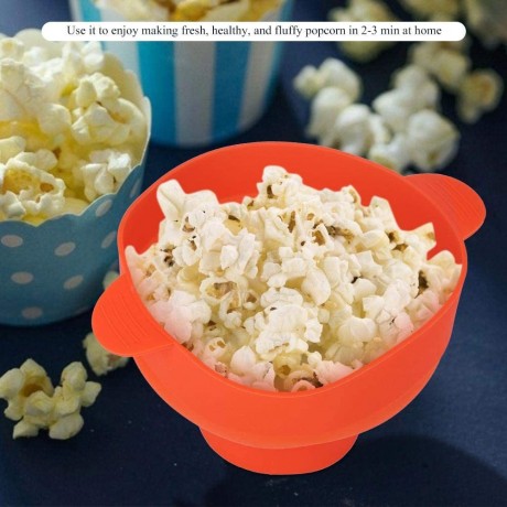 TOPINCN Microwave Popcorn Popper with Handle Lid BPA Free Collapsible Silicone Popcorn Maker Bowl Safe Use in Microwave or OvenRed B07PNZBQVV