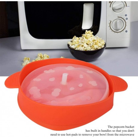 TOPINCN Microwave Popcorn Popper with Handle Lid BPA Free Collapsible Silicone Popcorn Maker Bowl Safe Use in Microwave or OvenRed B07PNZBQVV