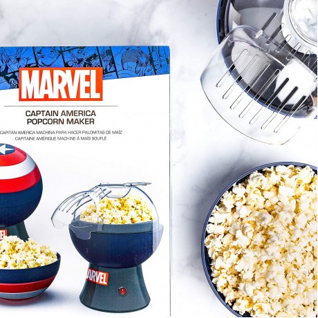 Uncanny Brands Marvel Legends Captain America Popcorn Maker Captain America Shield Popcorn Bowl Captain America Shield Air Popcorn Popper Marvel Gifts Father's Day Gifts Marvel B085478HBK