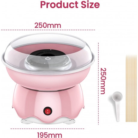 Ziermo Cotton Candy Machine for Kids,Homemade Cotton Candy Maker for Boys Girls Home Family Party Birthday Gift with 10 Bamboo Sticks and Sugar Scoop,Easy to Use,Pink B09PFNVVKL