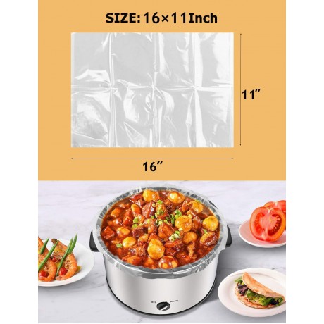 32 Counts Slow Cooker Liners Small Size 11 x 16 Inch Kitchen Disposable Cooking Bags Fits 1 to 3 Quarts Safe for Oval or Round Pot -2Pack B09VFJN2SB