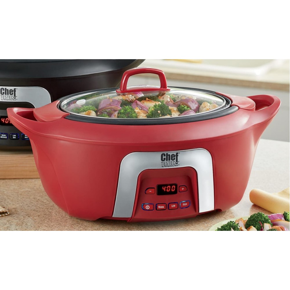 Chef Tested 6-Qt. Slow Cooker by Wards Red from Montgomery Ward B08VYSHKGZ