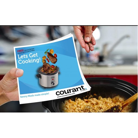 Courant Oval Slow Cooker Crock with Easy Options 3.5 Quart Dishwasher Safe Pot Stainless Steel B07QH87R33