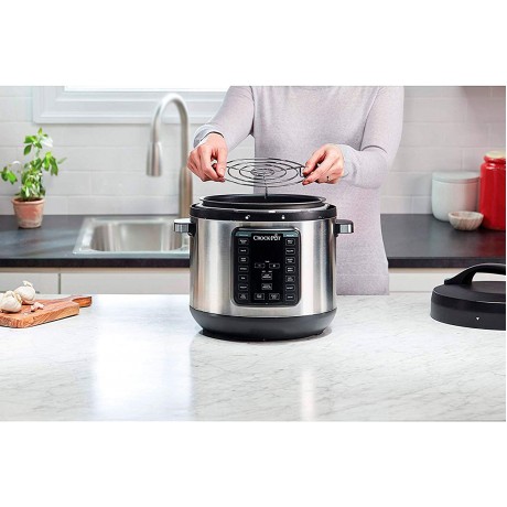 Crock-pot 8-Quart Multi-Use XL Express Crock Programmable Slow Cooker with Manual Pressure Boil & Simmer with Extra Sealing Gasket Stainless Steel B07VZKDHFZ