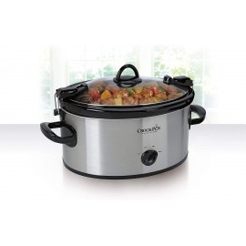 Crock-Pot SCCPVL600S Cook N Carry 6-Quart Oval Manual Portable Slow Cooker Stainless Steel Renewed B07KXB8PHT