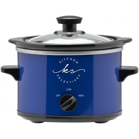 Kitchen Selectives Cobalt Blue 1½ Quart Round Slow Cooker B08T6JFT57