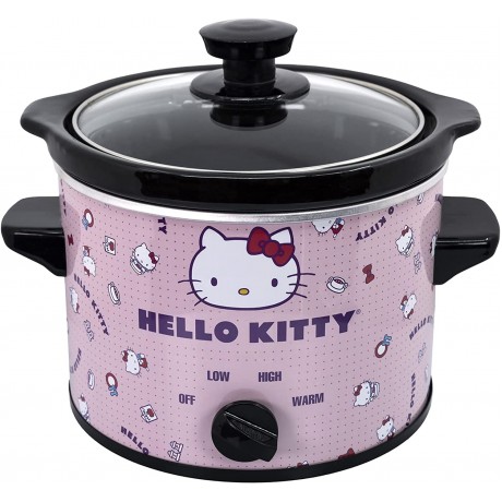 Uncanny Brands Hello Kitty 2qt Slow Cooker Cook With Your Favorite Kitty Character B09ZQ1ZH6V