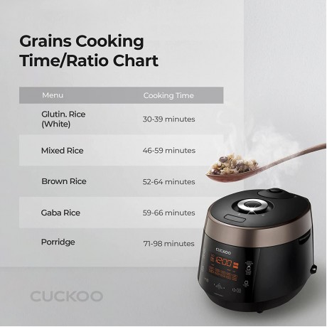 CUCKOO CRP-P1009SB | 10-Cup Uncooked Pressure Rice Cooker | 12 Menu Options: Quinoa Oatmeal GABA Brown Rice & More Made in Korea | Black Copper B00XQEM2E4