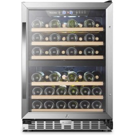 Sinoartizan Built-in Dual Zone Wine Refrigerator Cooler 24 Inch 44 Bottles B07VXQKMMK