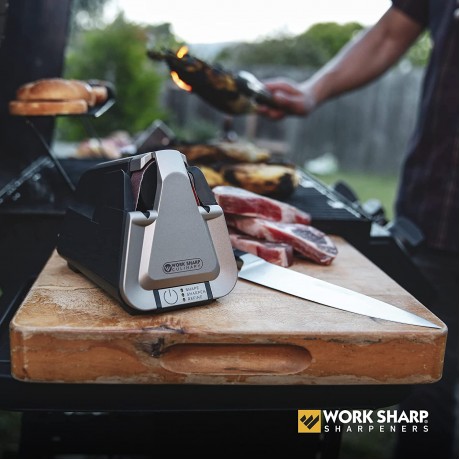 Work Sharp Culinary Kitchen Knife Sharpener with Ceramic Honing Rod Gray 7.2 x 4.5 x 5.2 inches B074JJ594L