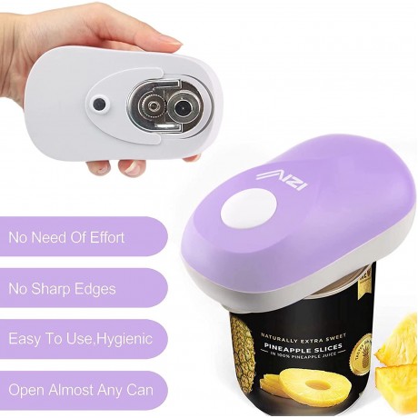 Electric Can Opener--iZiv Portable Automatic Can Openers for Kitchen One-Touch Start Operation Battery Powered,Safe Smooth No Sharp Edges Can Opener for All Types of Cans B09N6GWN8F