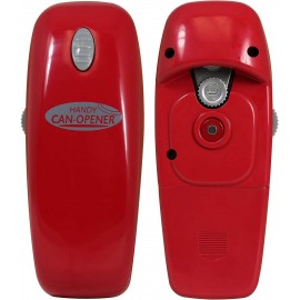 Hystrada Electric Can Opener No Sharp Edge Handheld Can Opener Battery Operated Can Opener Easy One-Touch Operation Can Opener Automatic Can Opener Works on All Types of Cans Red B08Z9TFW25