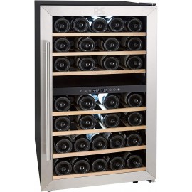 Kalorik WCL 44447 SS Cooler 43-Bottle Dual-Zone Compressor Wine Cellar Stainless Steel Black Body B081TSS2ZV