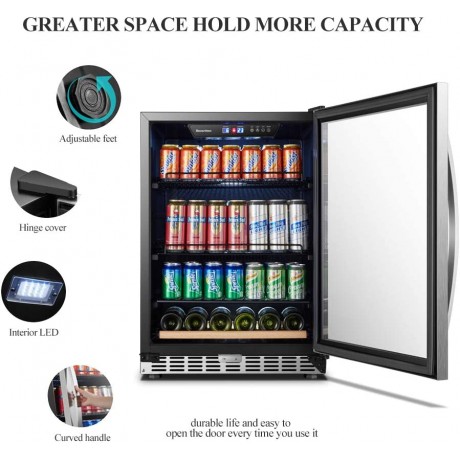 24 Inch 110 Cans Sinoartizan Built-in Beverage Cooler Refrigerator B07SV1LCC3