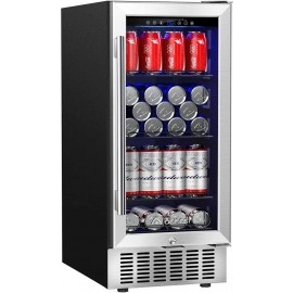 AAOBOSI Beverage Refrigerator 15 Inch 94 Cans Built-in Beverage Cooler with Quiet Operation Compressor Cooling System Energy Saving Adjustable Shelves Ideal for Beer Soda Water or Wine B07RYSDS5F