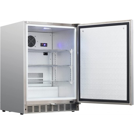 HCK 24 inch Commercial Grade 5.12 cu. ft. Outdoor Fridge with Stainless Steel Reversible Door and Removable Shelves Suitable for Residential and Commercial Use ADA Compliant B09PZL4TZX