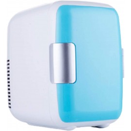 LQX 4L Portable AC DC Car Refrigerator Personal Fridge Freezer with Handle Small Thermoelectric Compact Icebox Mini Cooler Warmer with Removable Shelves Color : Blue B08MVXW3VR
