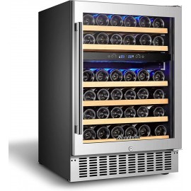 【Upgraded】AAOBOSI 24 Inch Dual Zone Wine Cooler 46 Bottle and Beverage Refrigerator 15 Inch 94 Cans B0B4JZ5KK8