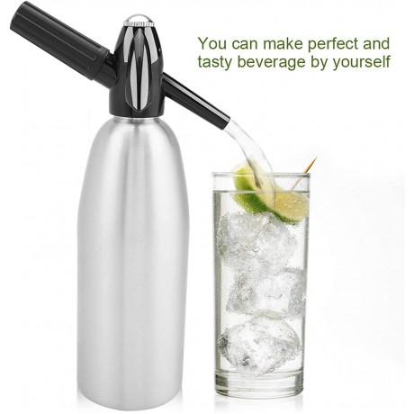KUIKUI Soda Stream Bottle Fashionable Attractive Aluminum Soda Water Bottle Cup with Pressure Regulator Carbonated Water Maker 1L 9.5x24.5x33.5cmSilver B09CQ4VWN8