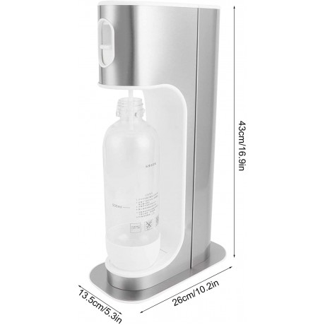 Soda Water Machine BPA free Water Maker Manual Sparkling Bubble One Touch Detachable for Commercial Party Office Home B09MQ8KGZ8