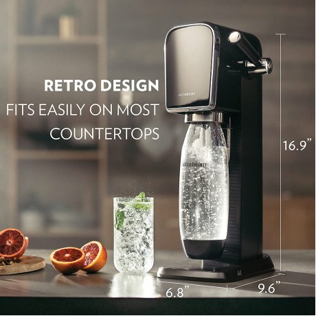 SodaStream Art Sparkling Water Maker Black with CO2 and DWS Bottle B09SM4WPLR