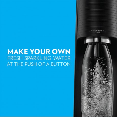 SodaStream Terra Sparkling Water Maker Black with CO2 DWS Bottle and Bubly Drop B0B2X132WK