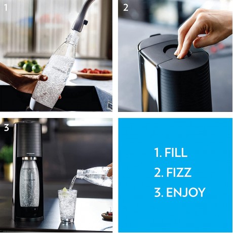 SodaStream Terra Sparkling Water Maker Black with CO2 DWS Bottle and Bubly Drop B0B2X132WK