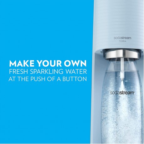 SodaStream Terra Sparkling Water Maker Misty Blue with CO2 and DWS Bottle B097TD1252