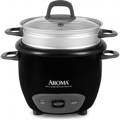 Aroma Housewares 6-Cup Cooked Pot-Style Rice Cooker and Food Steamer Black ARC-743-1NGB B004O83YVQ