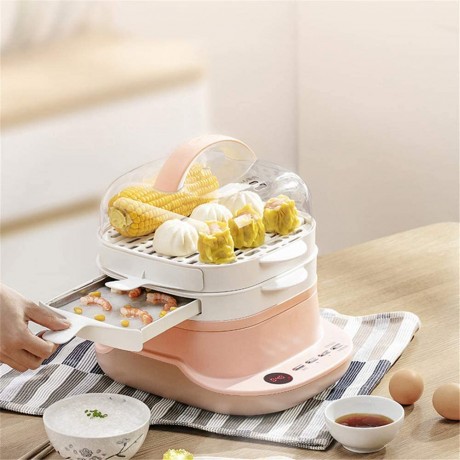 ERGGQAQ Drawer Type Electric Steamer Breakfast Machine Healthy Cooking 3-Tier Food Rice Meat Vegetable Steamer 3 l | 9.5 Hours Timer for Elderly Child B08Q7VCS4N