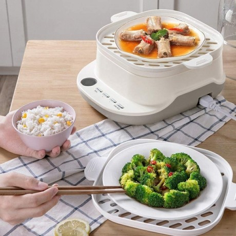 WALNUTA Electric Steamer Food Steamer Multi-Function Home Small Large-Capacity Double-Layer Steamer Rice B08XWJCR8G