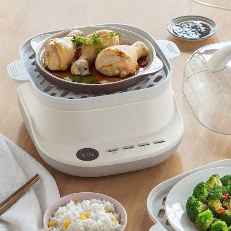 WALNUTA Electric Steamer Food Steamer Multi-Function Home Small Large-Capacity Double-Layer Steamer Rice B08XWJCR8G